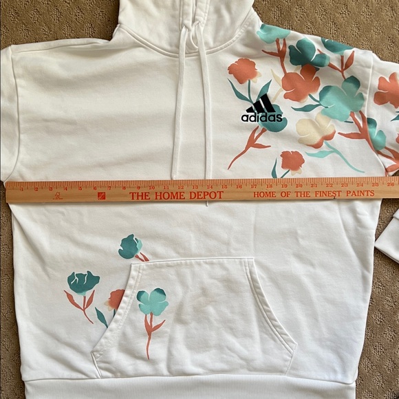 Adidas White Floral Hoodie - Picture 10 of 13